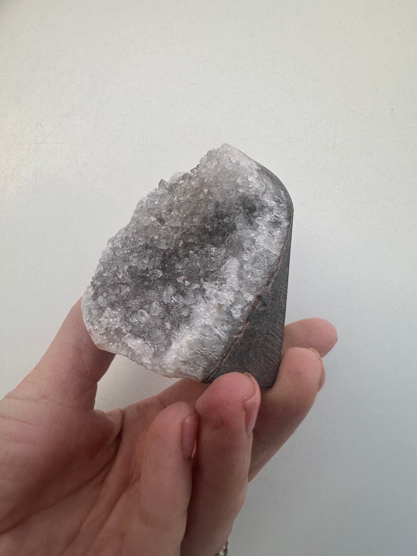 Cut base natural amethyst sugar druzy