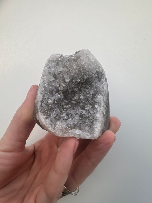 Cut base natural amethyst sugar druzy