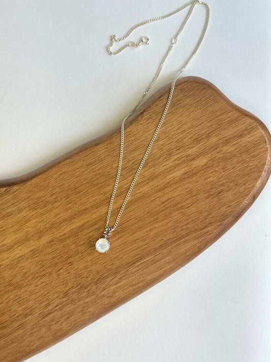 Sterling Silver Rainbow Moonstone pendant necklace