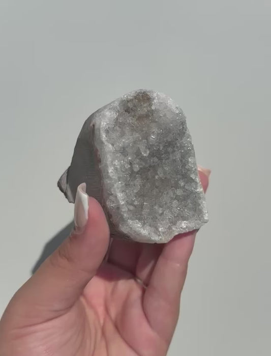 Cut base natural amethyst sugar druzy